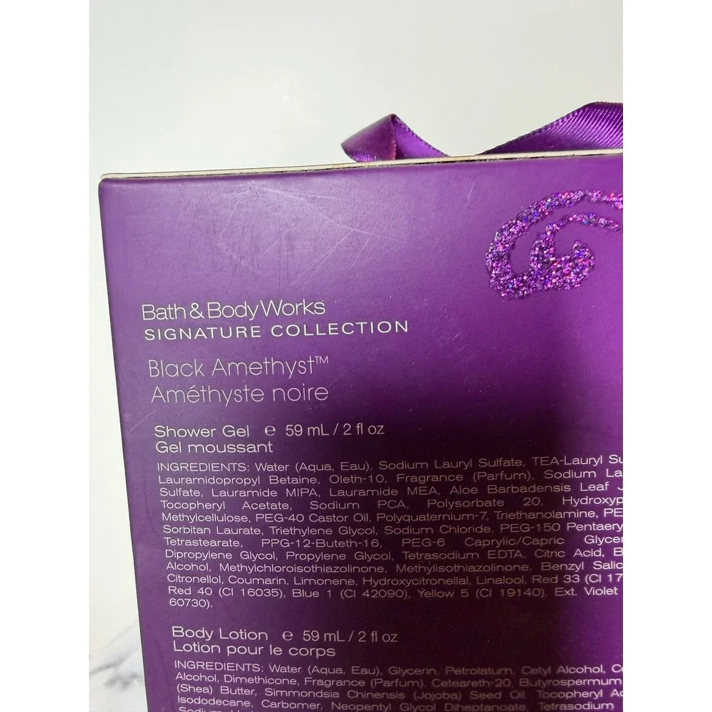 Bath & Body Works Black Amethyst Signature Collection 3pc Gift Set Travel Size